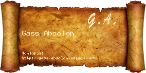 Gass Absolon névjegykártya